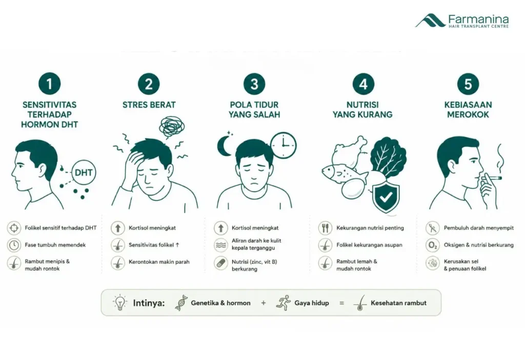 Pola kebotakan androgenetic alopecia pada pria