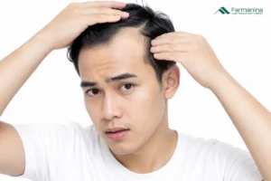 Pria muda dengan rambut botak
