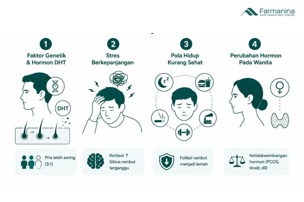 Penyebab rambut botak di usia dini