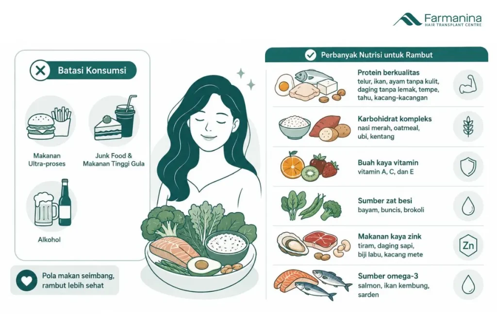 Makanan yang harus dihindari dan makanan yang bagus untuk mengatasi kerontokan rambut