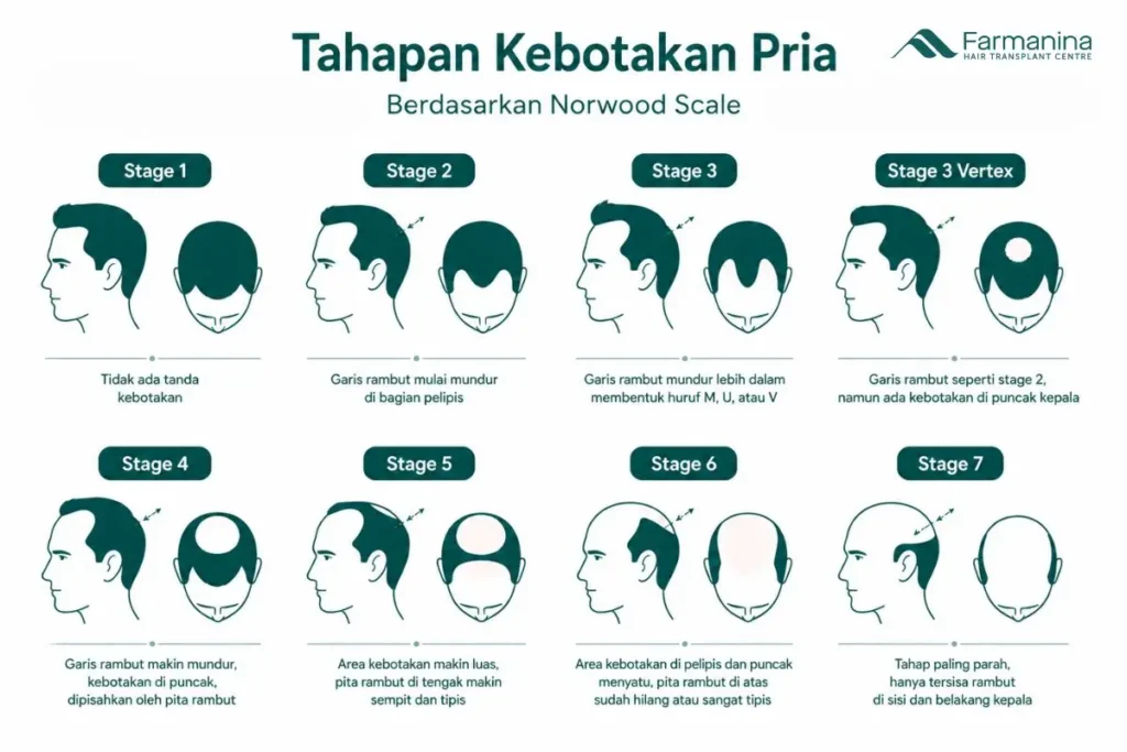 Fase kebotakan berdasarkan skala Norwood
