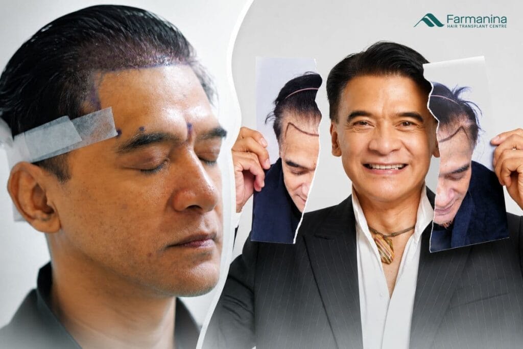 Tindakan hair transplant dan hasilnya di Farmanina Clinic