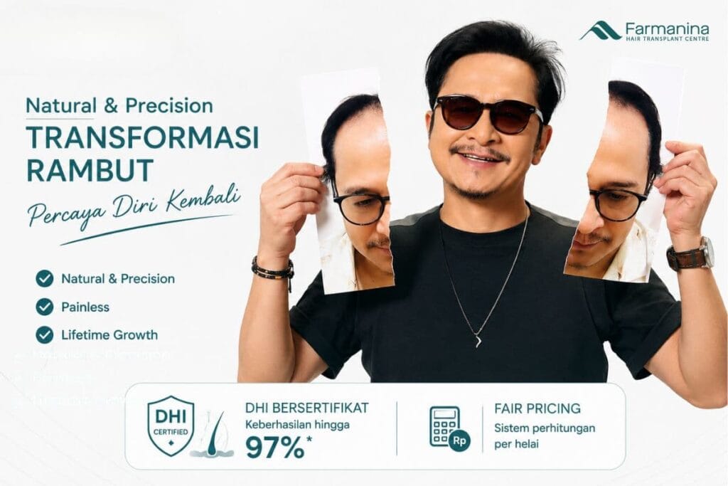 Hasil tanam rambut di Farmanina Clinic