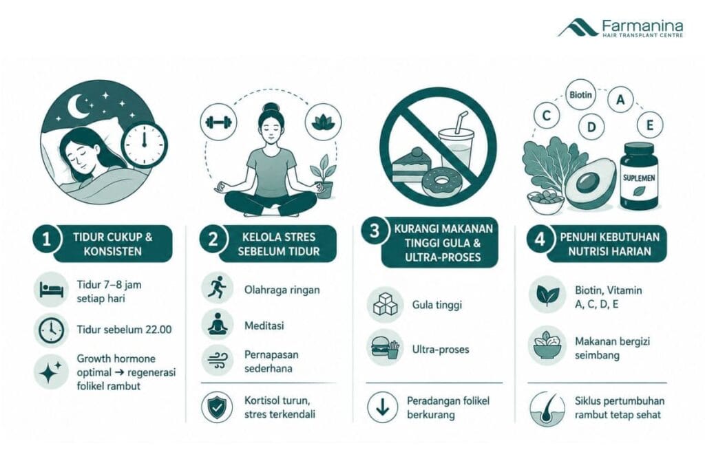 Cara mencegah rambut rontok karena begadang
