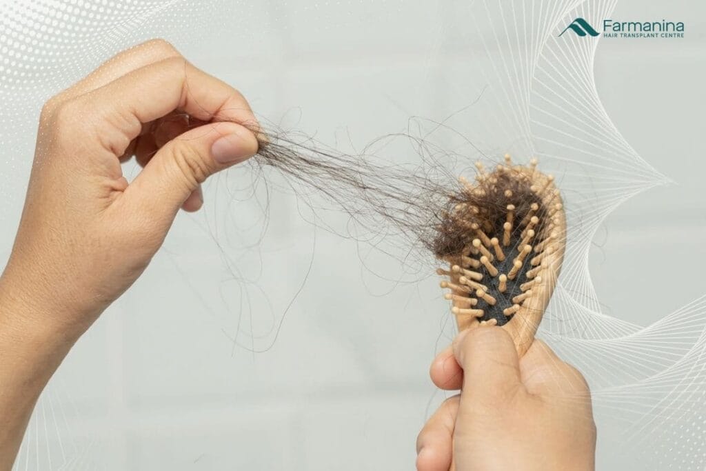 Rambut rontok di sisir