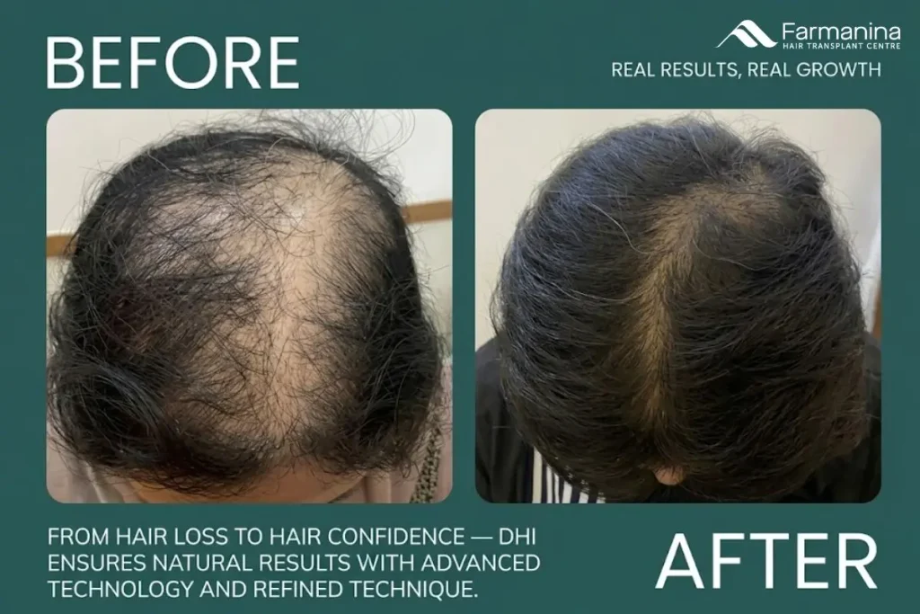 Before-after Hair Transplant dan treatment HairCell di Farmanina Clinic